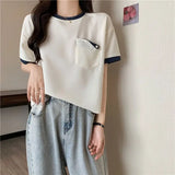 Harajuku Melting smiley – Summer New Fashion Versatile Niche Design Contrasting Color