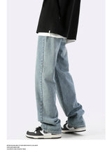 fashion loose streetwear denim basic pants unisex casual zipper jean pant hip hop trousers joggers men straight jeans traf homme unique joggers style 2408