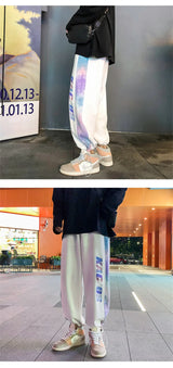 2025 new mens stripe tie dyesweatpants male casual jogger trousers hip hop korean streetwear drawstring pantalones hombre unique joggers style 3493