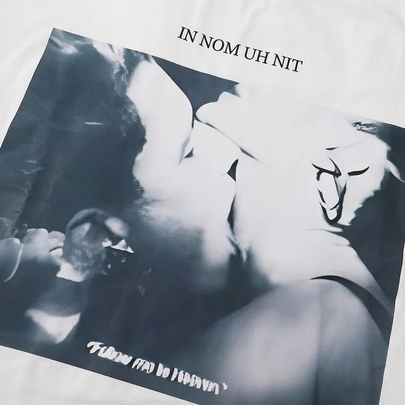 Glitchcore Fashion – High Quality Ih Nom Uh Nit T Shirt Masked Men Letter Printin – Urban Streetwear for Men & Women