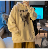 New Gothic Butterfly Printed Hooded Sweatshirt For Men Y2K Harajuku Fa