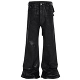hi street flared jeans men broken patchwork denim pants streetwear harajuku luxury designer black jeans trousers male unique jeans style 350