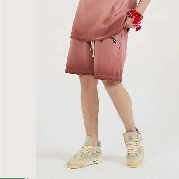 rainbowtouches brand summer men shorts gradient foam printing washing high street sport candy color casual comfortable boy pants techwear shorts