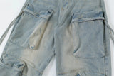 vintage multi pocket baggy jeans mens harajuku cargo denim pants retro hip hop straight loose jean pants men clothing unique cargo style 1082