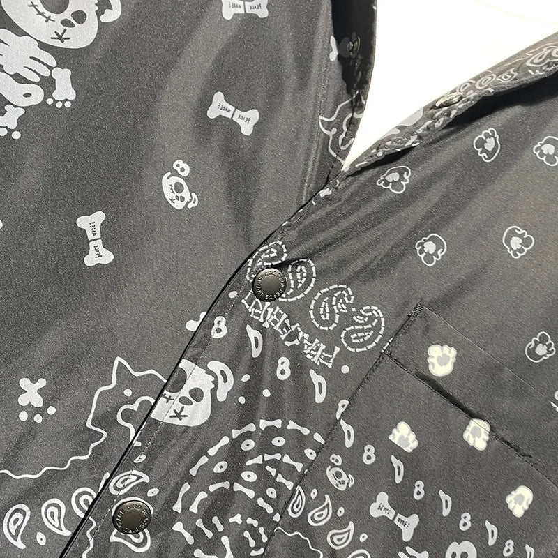 New fluorescent Luxury Men West Coast CRIPS Cashew Shirt Coats & Jackets / Down Coats Cotton Warm Winter Oversize Thin #A586