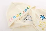 Hip Hop Zip Up Hoodie Jacket Y2K Star Embroidered Fleece Hooded Coat 2