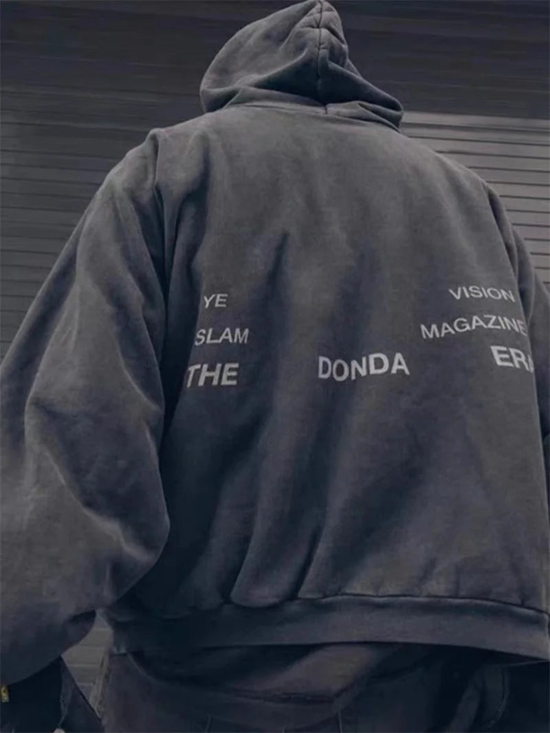 Kanye Donda Doves Music Surrounding Logo Printed Brushed Cotton Hoodie