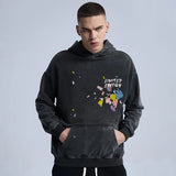 sadcore melting smiley featuring rainbowtouches washed hoodie vintage men high street printing fashion hip hop unisex hoodies loose casual mens clothing