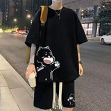 Trapwear Graphic tee – Summer Man Tracksuit Japan Cartoon Streetwear Hip Hop Rock C
