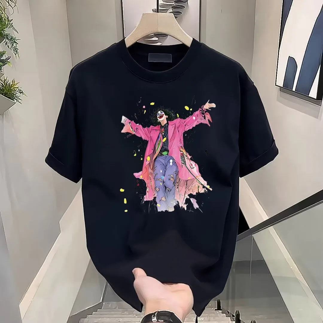 Harajuku Chrome logo – Summer Mens 100 Cotton T Shirt Oversized Loose White Printed