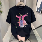 Harajuku Chrome logo – Summer Mens 100 Cotton T Shirt Oversized Loose White Printed