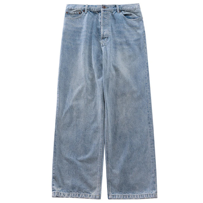 hi street blue jeans men loose wide leg denim pants vintage harajuku streetwear jeans trousers for male unique jeans style 1166