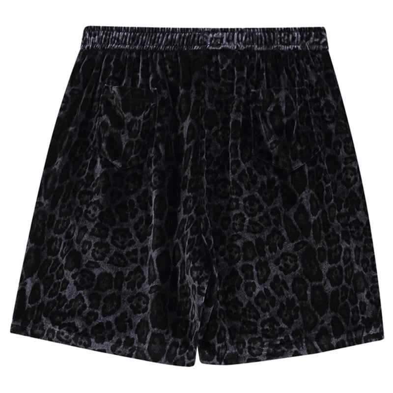 Harajuku Vintage t-shirt – Velvet Leopard Short Sleeve T Shirt Short Sets Summer Mens H
