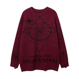 hip hop knitted sweater men winter o neck anime spider web pattern pullover streetwear casual loose sweater warm jumper knitwear 1 high quality cotton pullover, aesthetic street look hoodie, oversized graphic print design