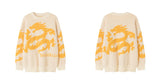 hip hop knitted sweater men winter o neck anime chinese dragon pattern pullover streetwear casual loose sweater jumper knitwear oversized graphic print design, unique limited edition hoodie, aesthetic street look hoodie