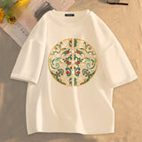 Sadcore Melting smiley – Cotton Black Short Sleeved Mens Summer New New Chinese Style