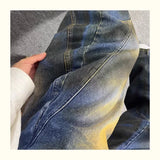 autumn hip hop graffiti painted baggy jeans mens y2l streetwear wide leg denim pants punk fashion distressed gradient jean unique jeans style 261