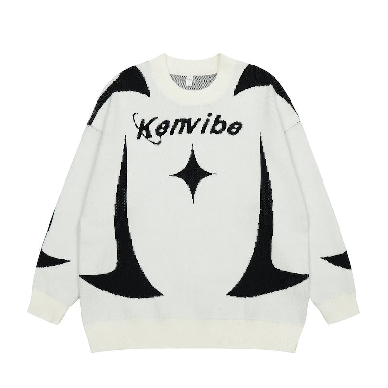 mens streetwear sweater hip hop letter geometry knitted sweater pullover new casual autumn o neck cotton sweater unisex jumpers - soft fleece-lined outerwear, high quality cotton hoodie, gothic aesthetic hoodie for winter