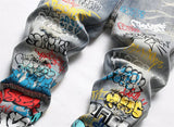 letter graffiti printed denim jeans pants mens punk bottons biker jeans streetwear slim fit hip hop new casual y2k pants joggers unique joggers style 4123