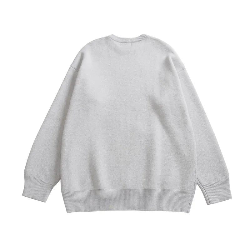 hip hop knitted sweater men winter o neck anime spider web pattern pullover streetwear casual loose sweater warm jumper knitwear - 2025 streetwear drop, Y2K grunge street style, gothic aesthetic hoodie for winter