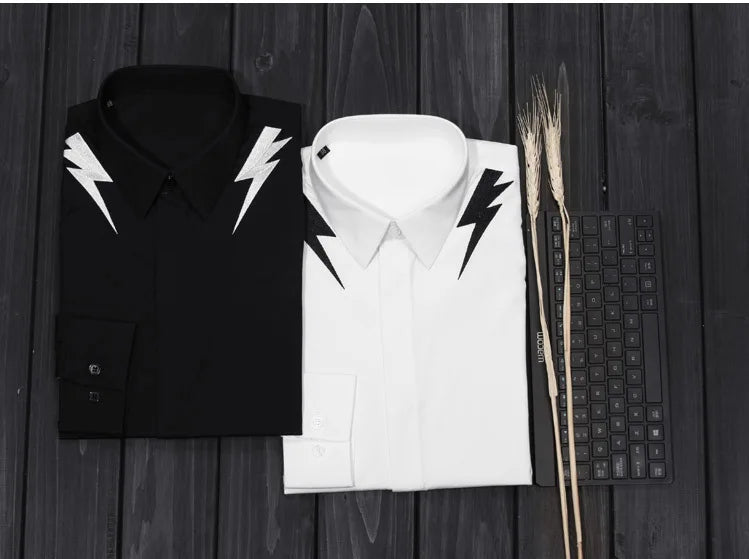 New 2022 Men Classic NEIL BARRETT thunderbolt Fashion Cotton Casual Shirts Shirt high quality Pocket Short sleeves S 2XL #A688