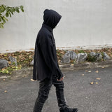 Back Zipper Vibe Style Black Long Sleeve Shirts Jackets for Men Streetwear Y2k Baggy Ropa Hombre Camisas Oversized Loose Coat
