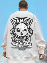 New Funny Panda Printed Sweatshirts For Men Autumn Oversized Retro