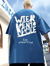Y2k Angelcore design – Summer Letter Printed Oversized T Shirt Men Hip Hop Fashion