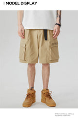 summer new american retro cargo shorts for men casual multi pocket baggy y2k shorts streetwear hip hop embroidery short cargo unique cargo style 305