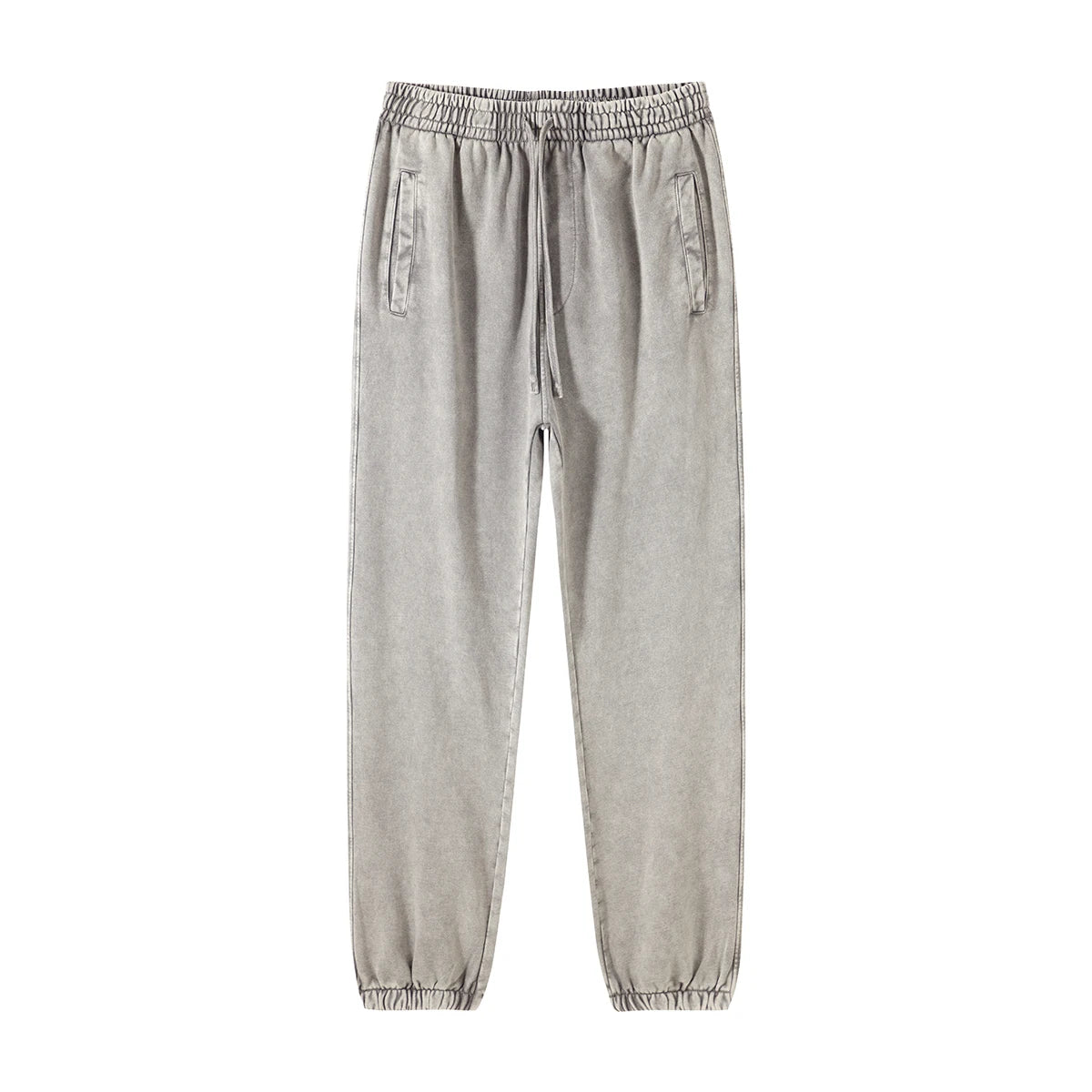 high street dark distressed vintage baggy joggers pants ins versatile drawstring sports pants men washing wax dyeing sweatpants unique joggers style 3193