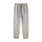high street dark distressed vintage baggy joggers pants ins versatile drawstring sports pants men washing wax dyeing sweatpants unique joggers style 3193