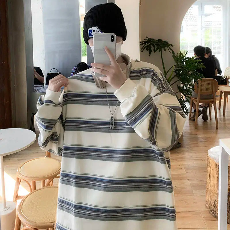 Trapwear Tribal flame – 2023 Spring New Fashion Striped Long Sleeved Comfortable Cas