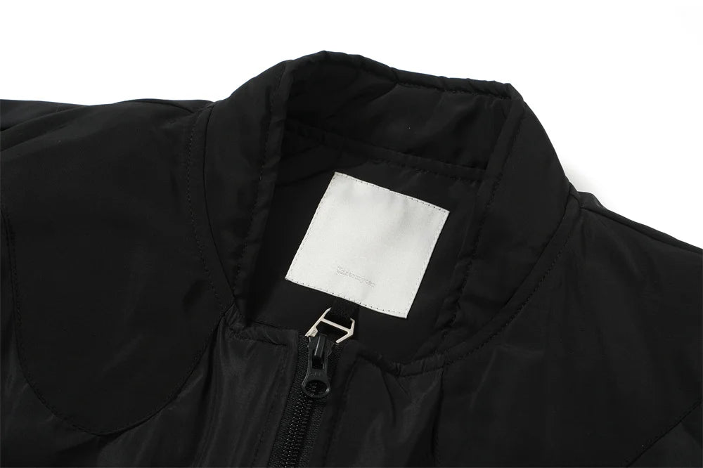 glitchcore barcode glitch featuring undermycar 2024s trendy brand high quality color matching printed shoulder padded cotton coat jacket