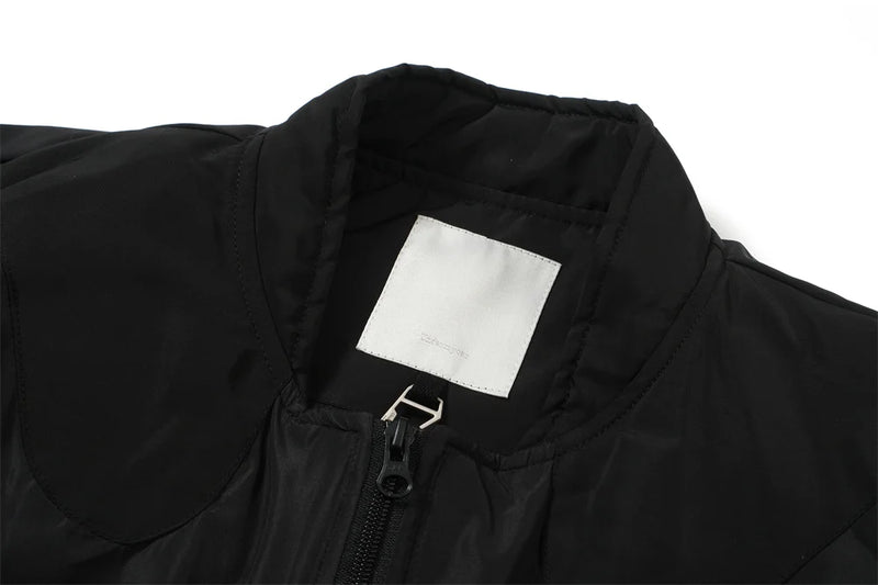 glitchcore barcode glitch featuring undermycar 2024s trendy brand high quality color matching printed shoulder padded cotton coat jacket