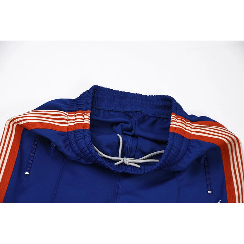 colorful blue motion casual pants men woman trend side edge weaving embroidery drawstring loose joggers sweatpants streetwear sweatpants
