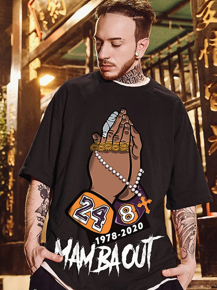 Anime Oversized shirt – R I P Mamba T Shirt Men Cool Summer Short Sleeve Tshirts Vin