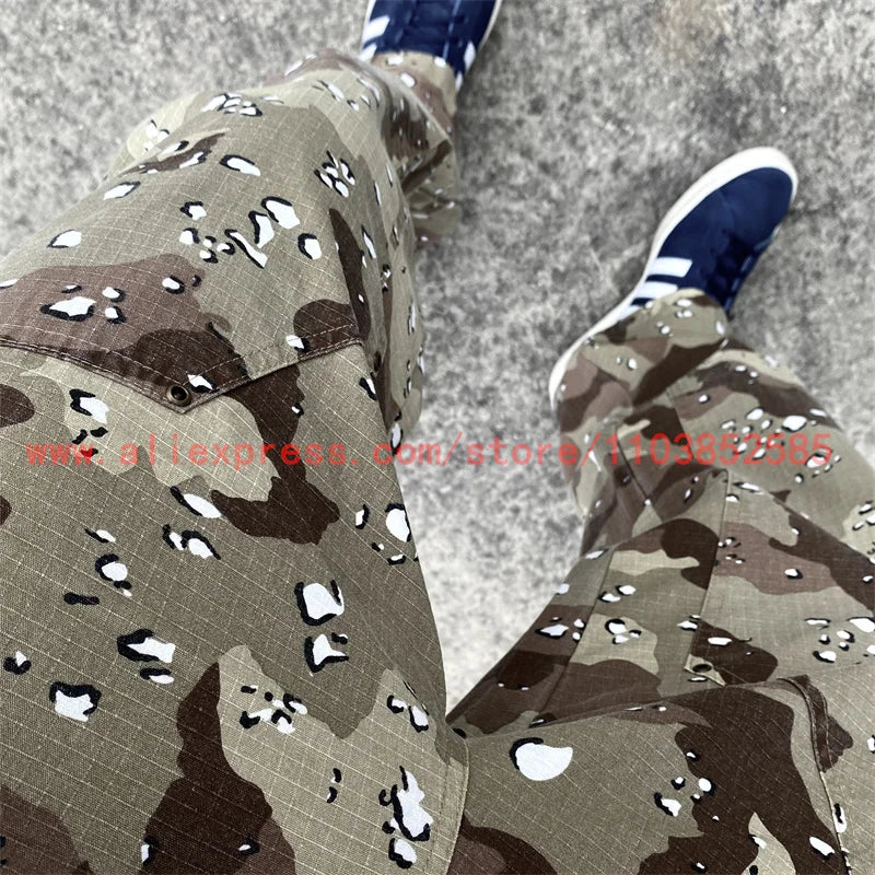 2024 new american vintage direct casual functional work pants heavy duty washed outdated logging pants desert camo high street menswear bottoms