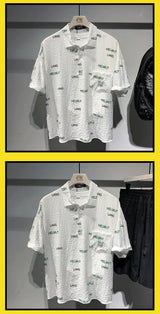 Y2k Aesthetic piece – Summer Short Sleeved T Shirt New Short Sleeved Shirt Mens Fa