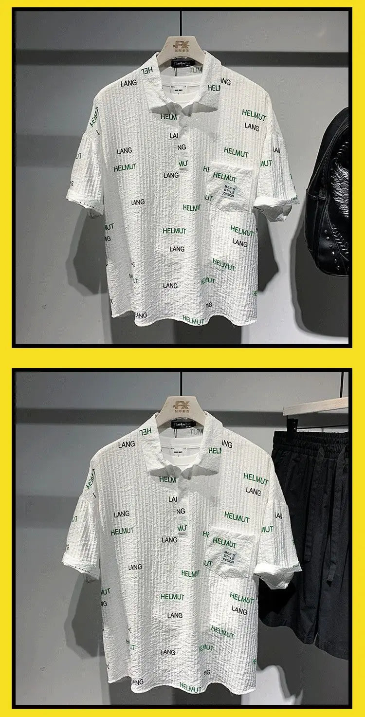 Y2k Aesthetic piece – Summer Short Sleeved T Shirt New Short Sleeved Shirt Mens Fa