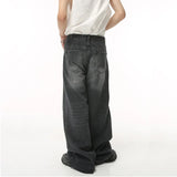 streetwear vintage y2k men s jeans black baggy trousers new wide leg denim pants hip hop harajuku distressed straight pants vintage washed jeans