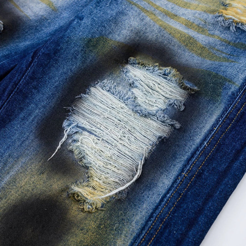 2024 hip hop ripped jeans y2k american style destroyed hole baggy denim pants wash vintage retro jean hipster ripped baggy denim