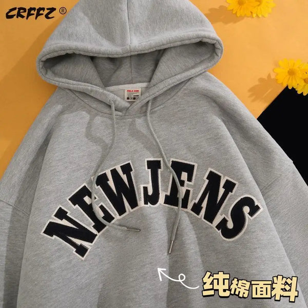 Autumn and Winter American High Street Men and Women Trendy Personalized Letter Printed Hoodie Couple Loose Retro Casual Top y2k