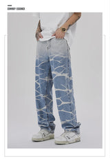high street irregular tied dye biker jeans men denim straight jean pants 2023 motorcycle y2k trouser unisex hip hop casual pants unique jeans style 508