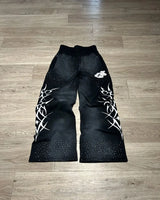 y2k letter flame print oversized women floor sweeping pants harajuku retro hip hop fashion versatile personality trousers men urban fashion pants