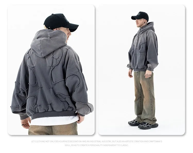 Urban street hoodie with flashy neon hip-hop aesthetic