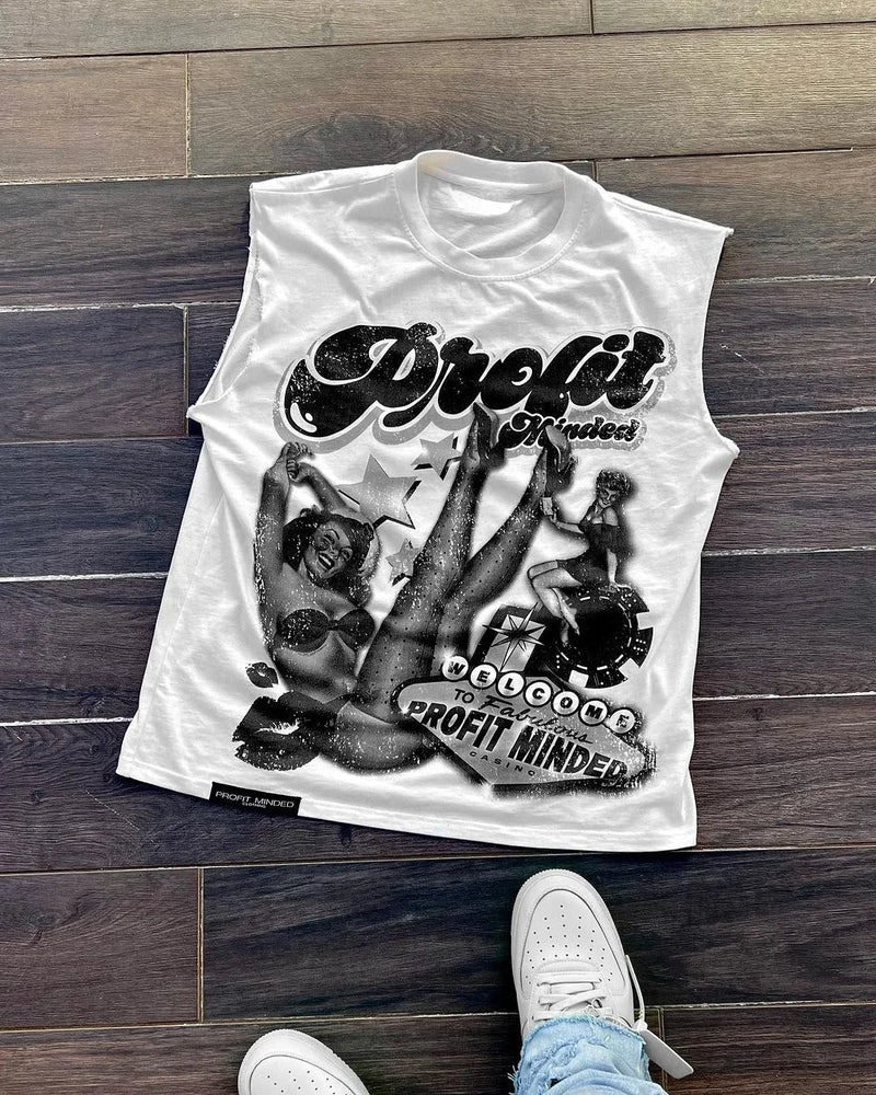 Hip Hop Fashion Casual Tee Short Sleeved Sleeveless Harajuku T Shirt Punk Loose T shirts Women Y2k Trend Tops Aesthetic Clothes