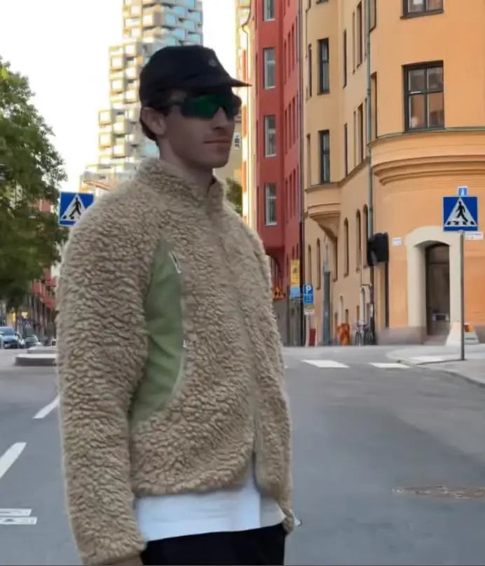 new 2023 men khaki rib sleeve hiking fashion high couple baseball coats jackets abstract coat motor pilot winter warm 505 2 s - variant style 84dbad for streetwear fashion