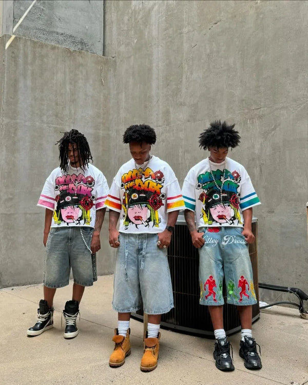 Cyberpunk Vintage t-shirt – Harajuku Trendy High Street Clothing Fashion Anime Letter Pr
