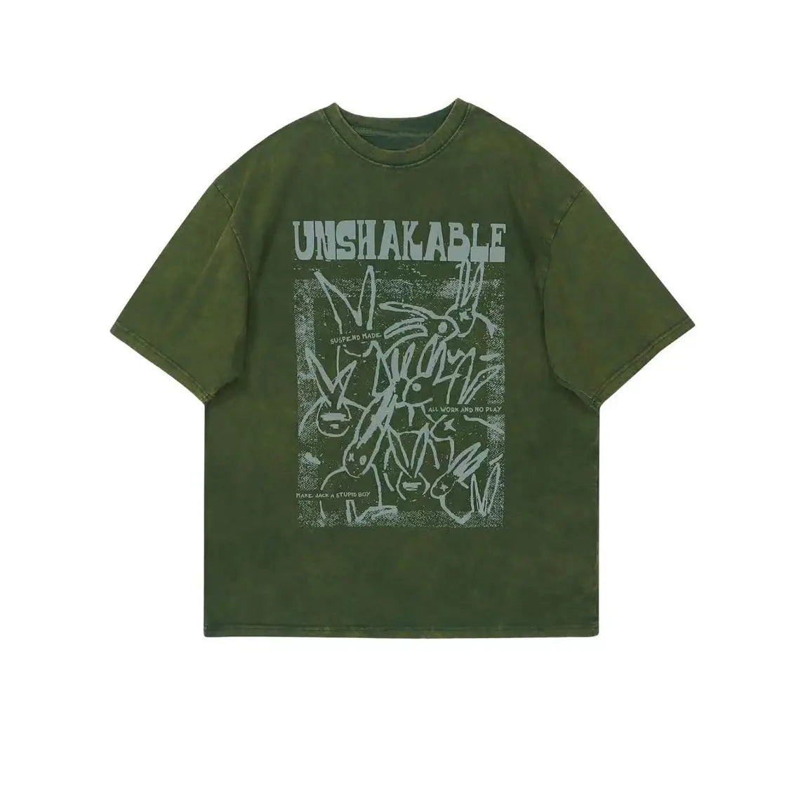 Cyberpunk Anime panel – Mens American Retro Washed Distressed Short Sleeved Hiphop T