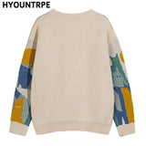 mens streetwear sweater retro vintage cats pattern hip hop knitted sweater pullover 2023 casual cotton sweater unisex clothes - graphic printed hoodie for men and women, high quality cotton hoodie, oversized streetwear hoodie